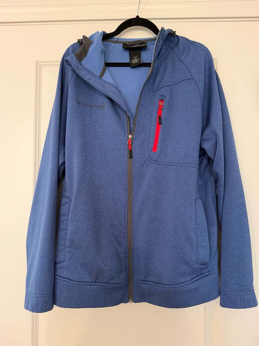 Free Country Fleece Zip Hoodie Size Large Blue